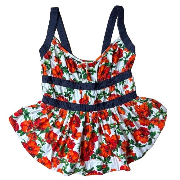Mauve Tops - ⭐️ Mauve Red and Green Floral tank top- size XS